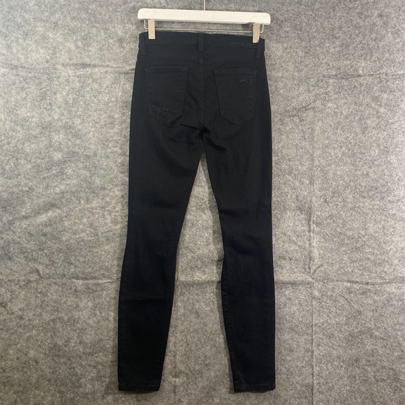 Current/Elliot Jeans 25 Black Denim Mid Rise Skinny Distressed - Picture 2 of 10